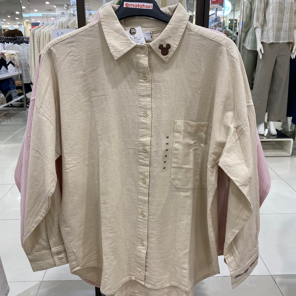 DISNEY X NEVADA KEMEJA OVERSIZE WANITA PRINT MICKEY MOUSE DAN KEMEJA SALUR ORIGINAL MATAHARI