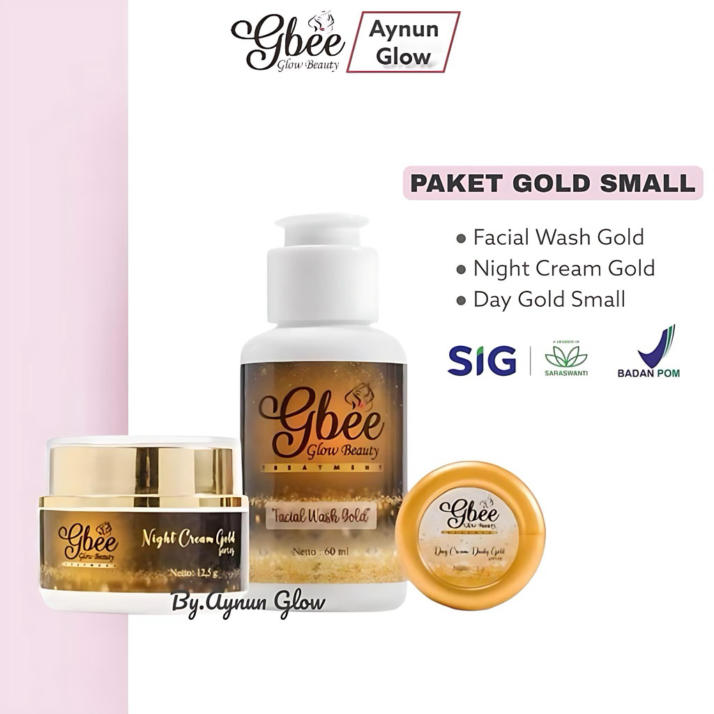 Gbee Glow Beauty Paket Gold Kinclong Small Untuk Mencerahkan Mengglowingkan Memudarkan Flek Kulit