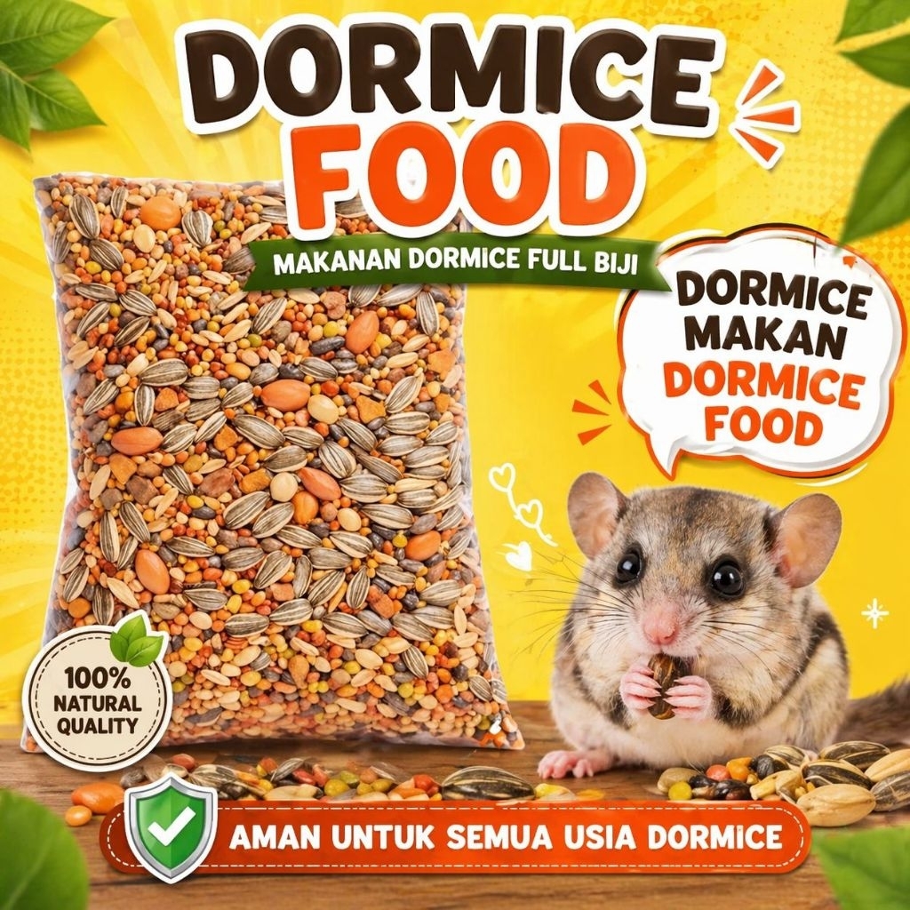 DORMICE FOOD 500 gr - Makanan Dormice FULL BIJI TANPA PELLET Snack Dormice Camilan Dormice Bergizi M