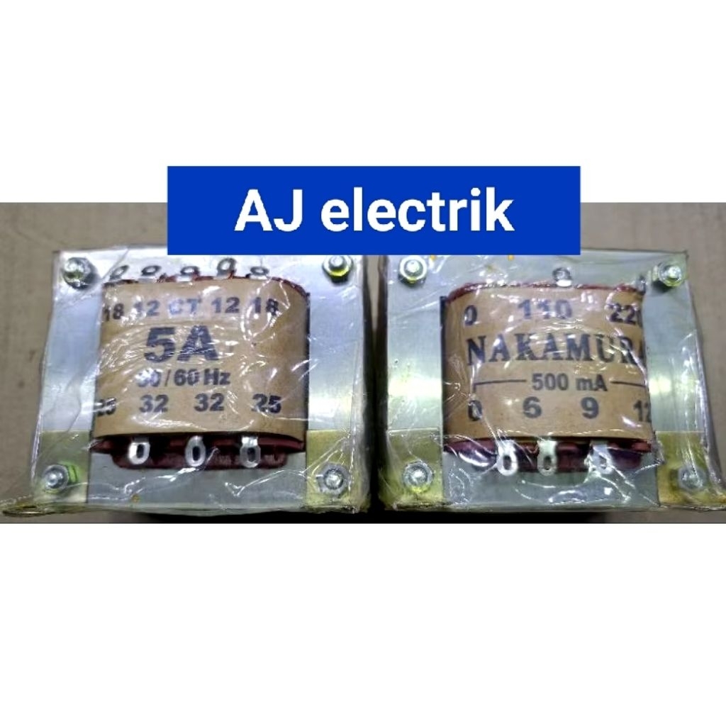 TRAFO 5 A CT 32V Kecil / Trafo 5A 5 Ampere 32V CT KECIL Merk NAKAMURA / WIN/RANIC. Kualitas Terbaik
