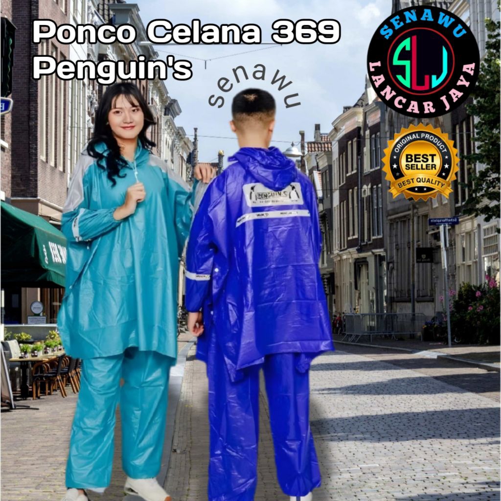 Jas Hujan Penguins Ponco Celana 369 Original Pinguin / Mantel Kelelawar Celana Penguin's Pvc Pria Wa