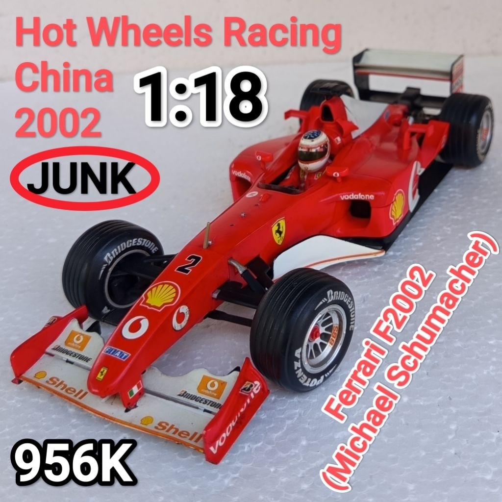 Hot Wheels Racing Skala 18 Ferrari F2002 Michael Schumacher Loose Junk