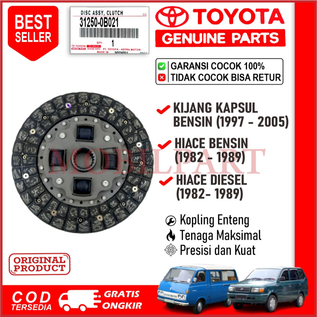 Kampas Kopling Kijang Kapsul Bensin (1997 - 2005) Toyota Original / Hiace Bensin (1982 – 1989) / Hia