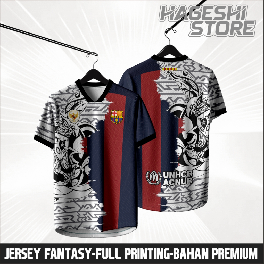 Jersey retro || Jersey vintage || Jersey fanasy  INDONESIA X BARCELONA