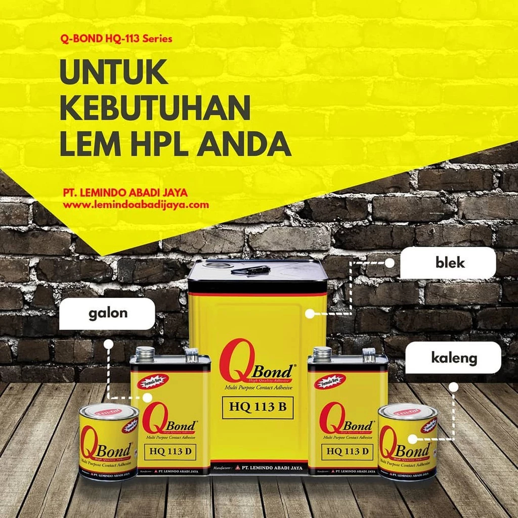 Lem QBond HQ-113 / Lem Kuning Serbaguna / Lem HPL Vinyl 2,5 KG Best Seller Lem kuning