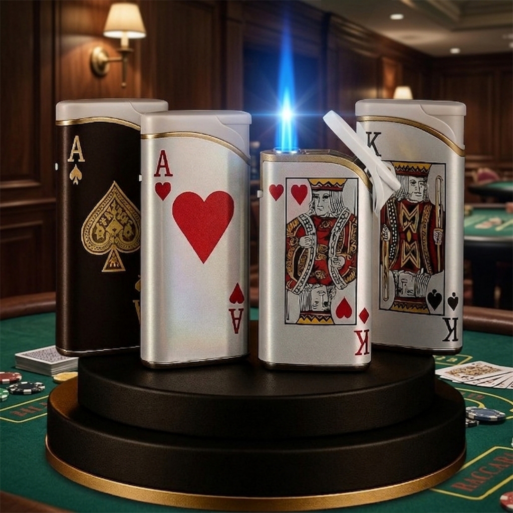 Korek Api Bara Jetflame Model Kartu Remi Dapat Diisi Ulang SIAP DIPAKAI