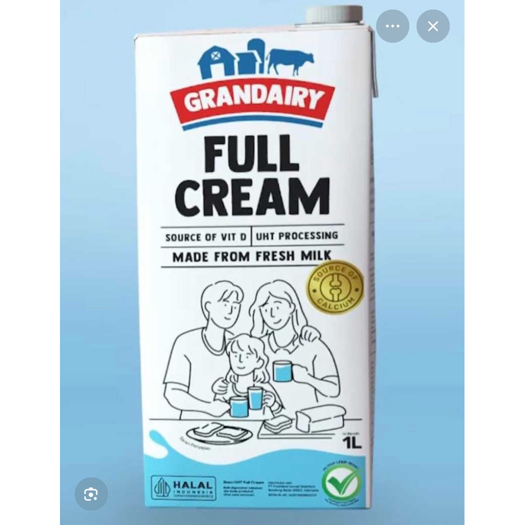 UHT GRANDAIRY FULL CREAM 1 L KARTON