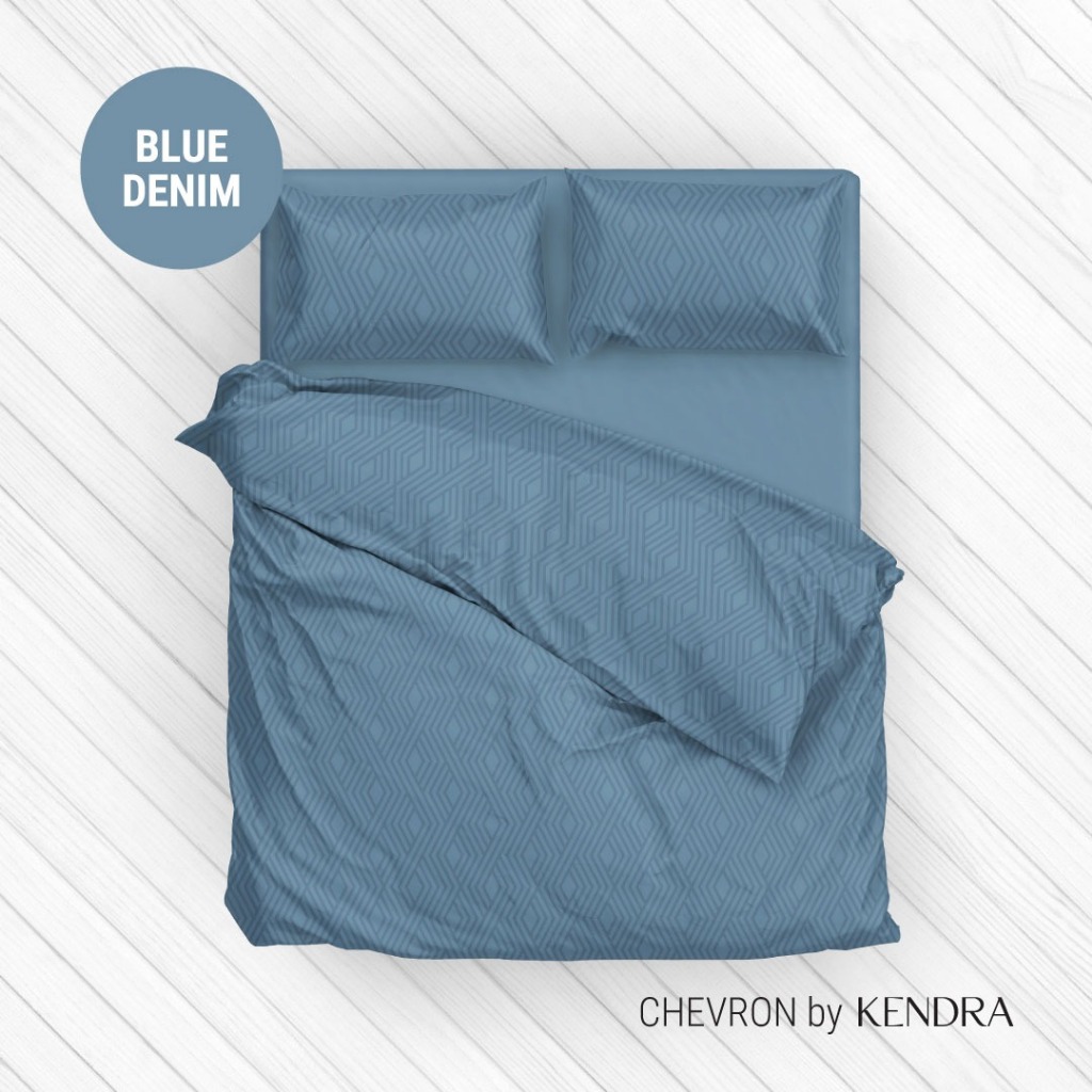 KENDRA Set Bedcover 120x200 / 100x200 / 90x200 Tinggi 25 cm Polos Emboss Microtex Disperse Halus Lem