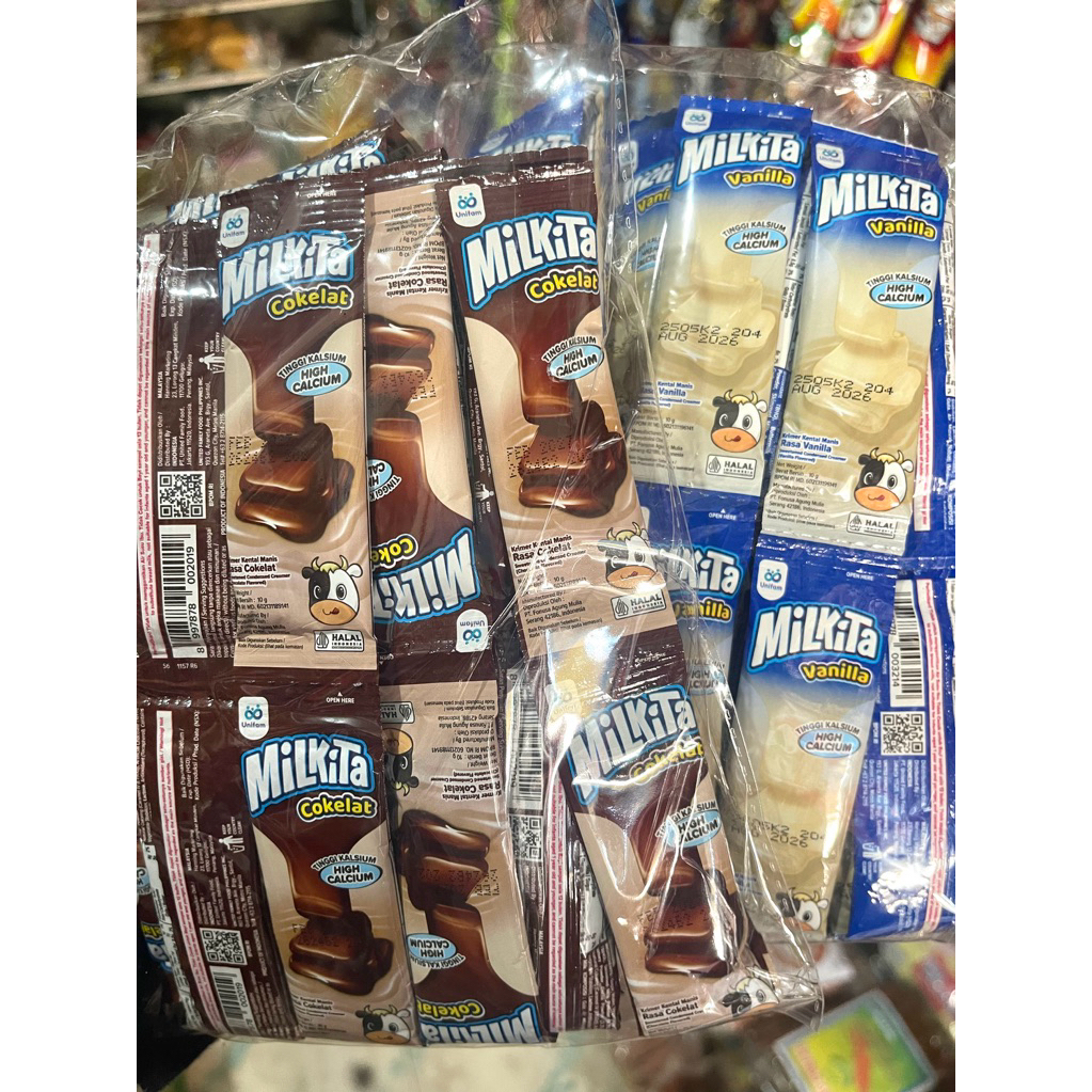 Milkita pasta 1 renteng isi 12pcs / Milkita pasta coklat dan vanila