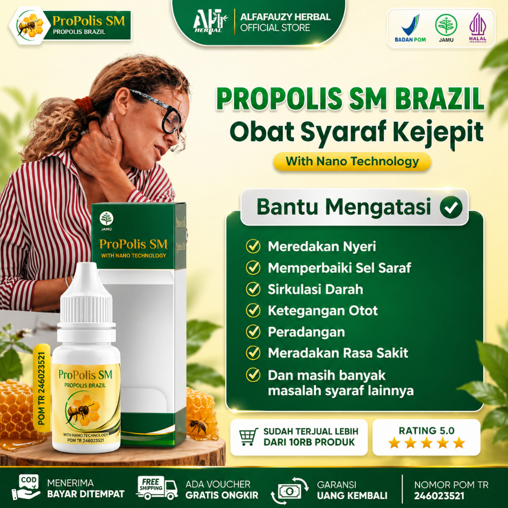 Obat Sakit Urat Syaraf Kejepit -Saraf Tulang Belakang Terjepit _ Propolis SM Brazil Original