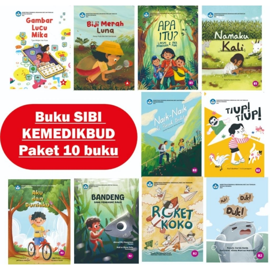 BUKU SIBI KEMENDIKBUD Paket 10 BUKU Cerita anak paud SD pojok literasi original
