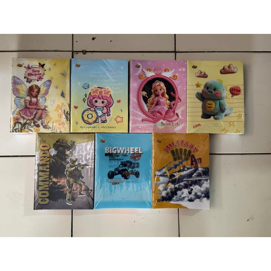 Buku Tulis KIKY X-File 38 lembar 1 pak 10pcs / Cover Plastik (Warna) / Kiky Cover Mika