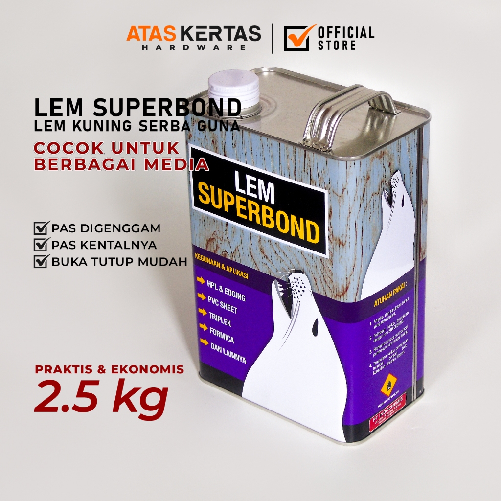 Lem Superbond Ungu 2,5Kg - Lem Kuning Hpl - Lem Hpl - Lem Pvs Sheet - Lem Kuning Serba Guna Co