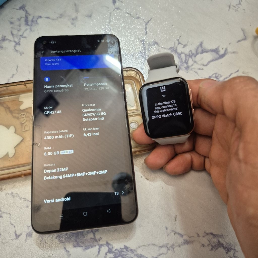 oppo reno 5 5g+ oppo watch second