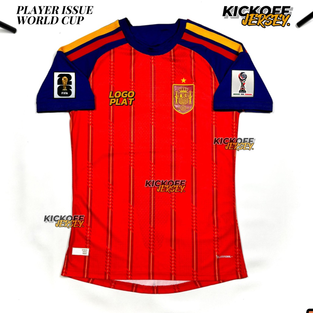 READY (PLAYER ISSUE) JERSEY PIALA DUNIA SPANYOL HOME PI WORLD CUP 2026 2027 FULL PATCH PLAYER ISSUE