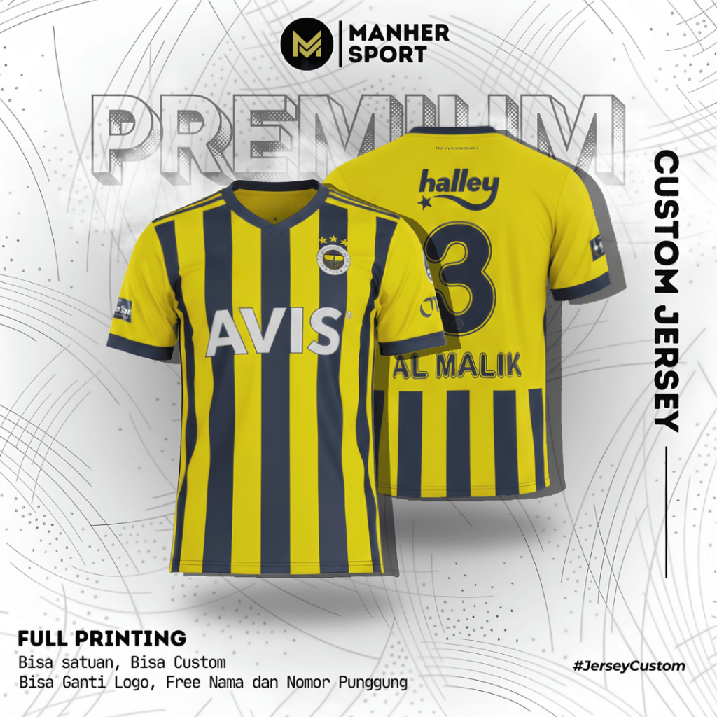 Jersey Fenerbahce 2022 Full Printing Custom