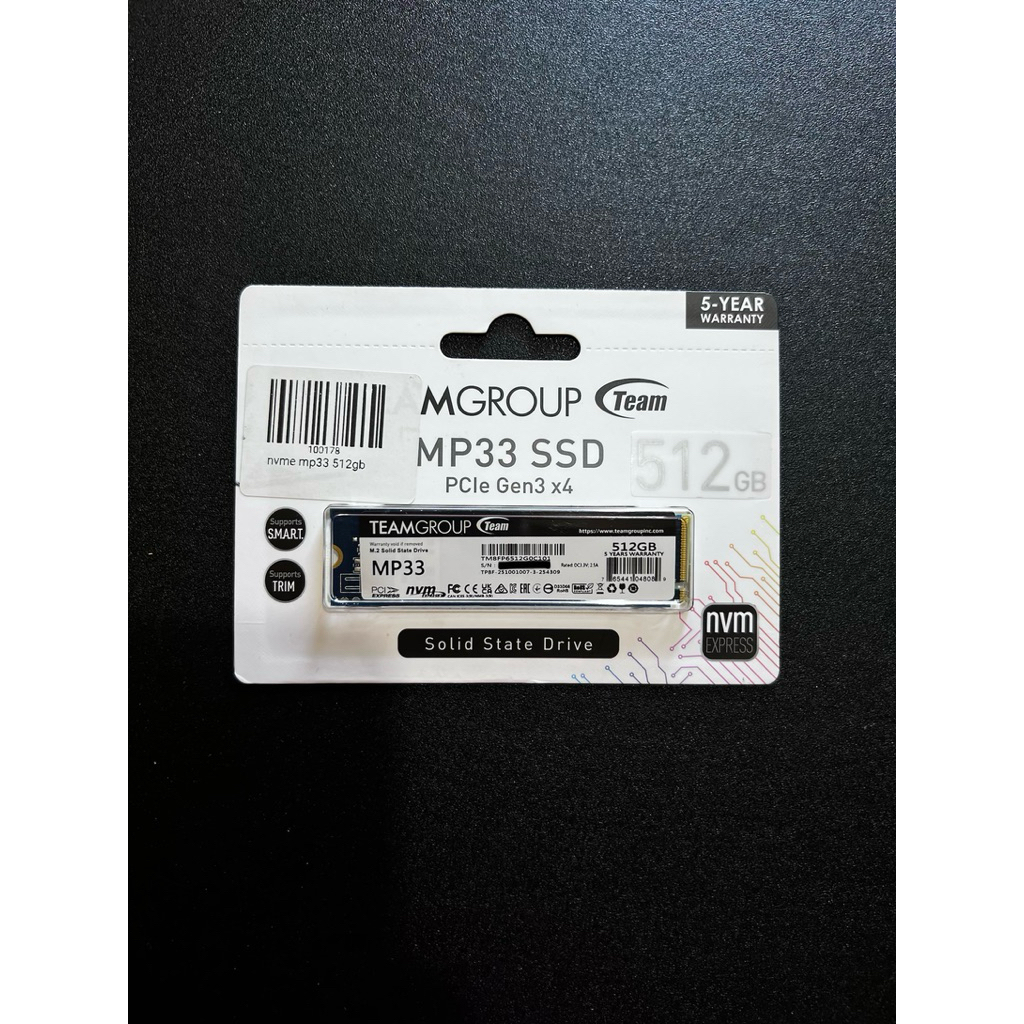 TeamGroup MP33 SSD MVMe 512GB PCIe Gen3 x4