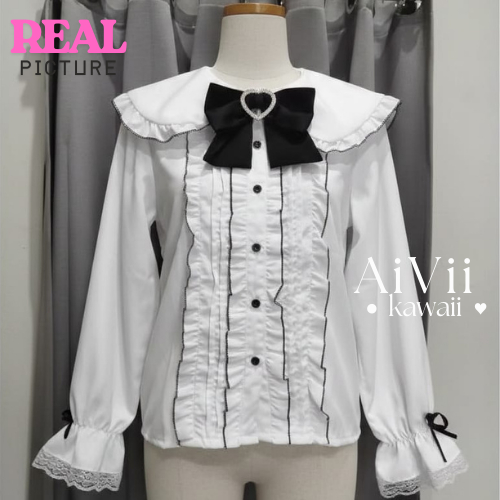 (REJECT SALE) KEMEJA BASIC JIRAI PUTIH PITA HITAM