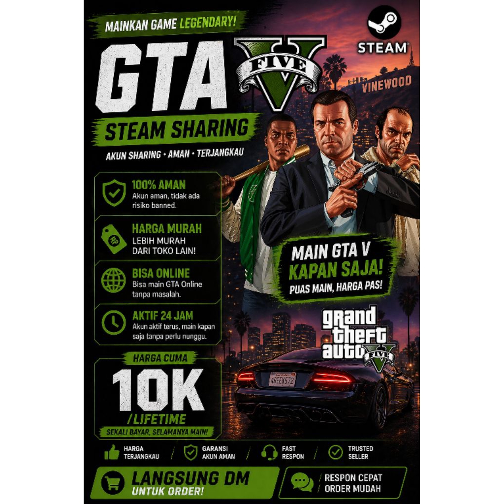 GTA V Premium PC Murah | Bisa Online | Ready Main