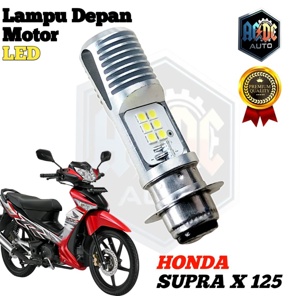 Lampu Depan Motor Honda Supra X 125  LED Putih H6 Ac/Dc 12Volt M2b Pro Pengganti Dop/Bohlam Standart