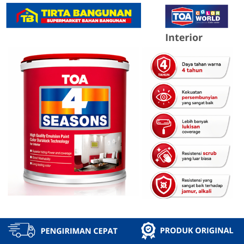 TOA 4 SEASONS CAT TEMBOK INTERIOR WHITE 5 KG