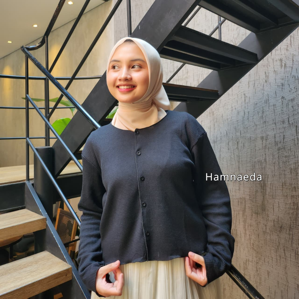 CARDIGAN POLOS LENGAN PANJANG WANITA
