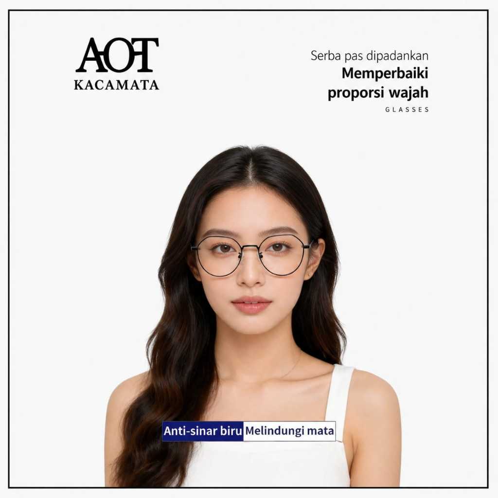 Kacamata Portable Design P9660 - Frame Geometric Aviator Cewe/Cowo Eyewear Glasses