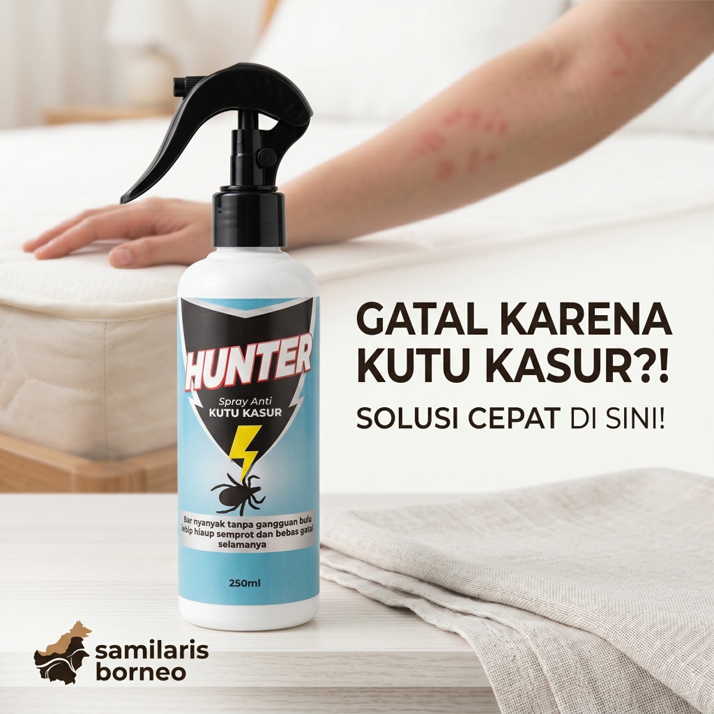HUNTER RACUN SEMPROT PEMBASMI HAMA KUTU KASUR PEMPIJIT RACUN KUTU KASUR AMPUH RACUN TUNGAU PEMBUNUH 