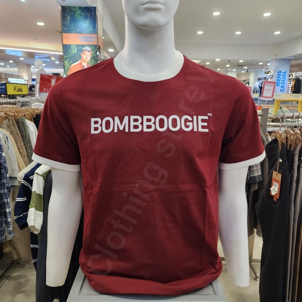 BOMBBOOGIE ORIGINAL kaos pria lengan pendek merah 12F87B4MA