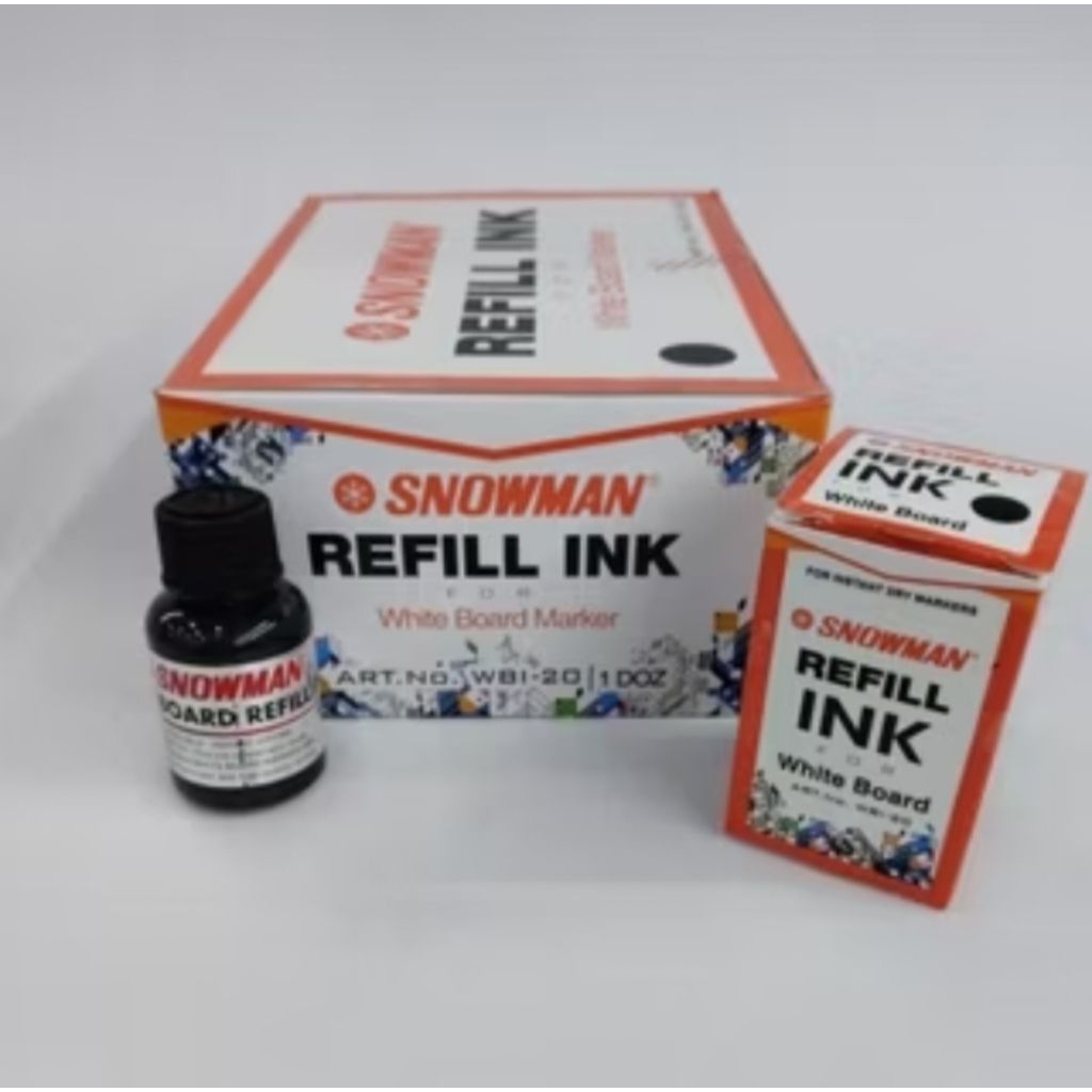 Tinta Refill Spidol White Board Snowman 1 Pak ( 12 Botol ) Co