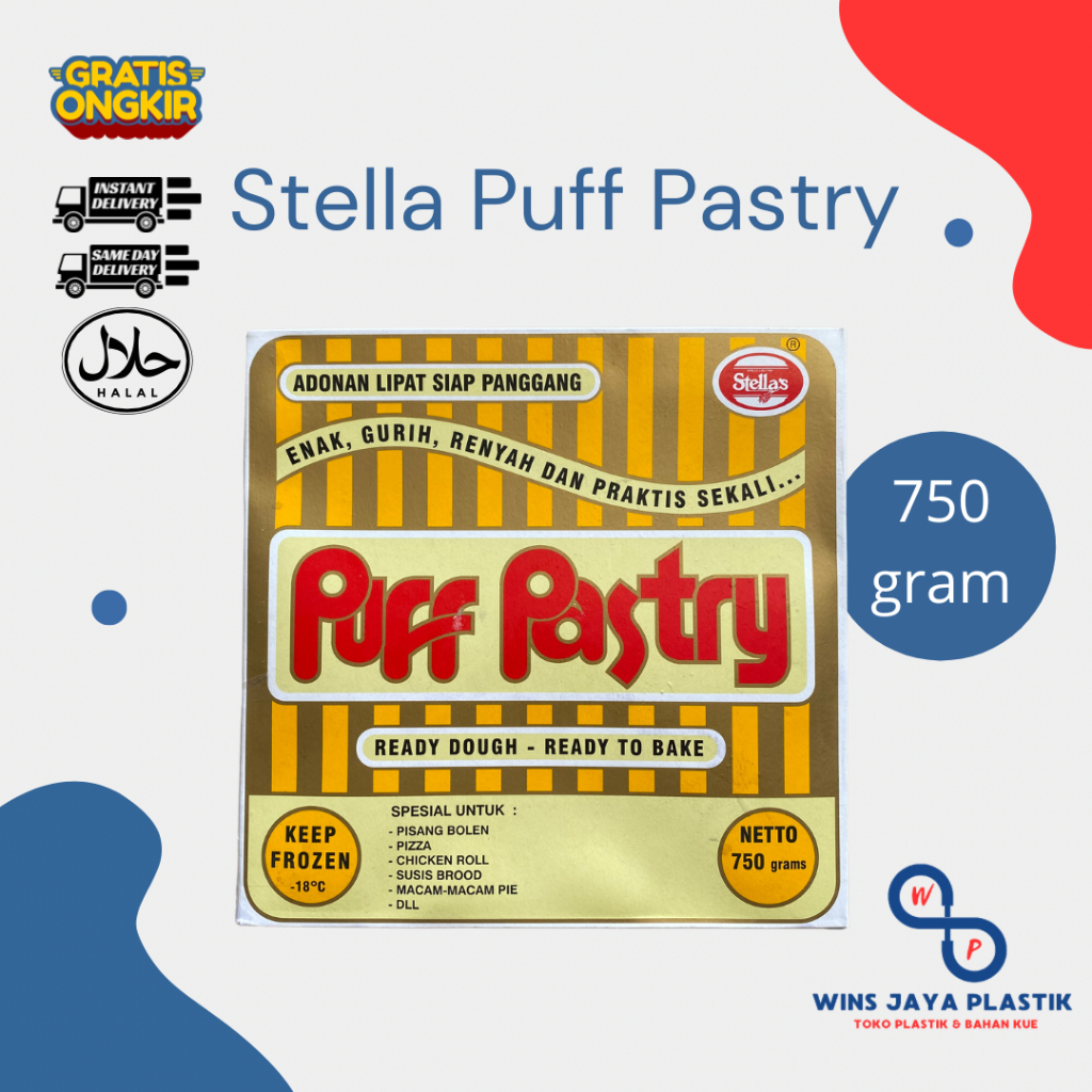 Stella Puff Pastry 750gr | Kulit Pastry Siap Pakai | Kulit Croissant Pie Pastel