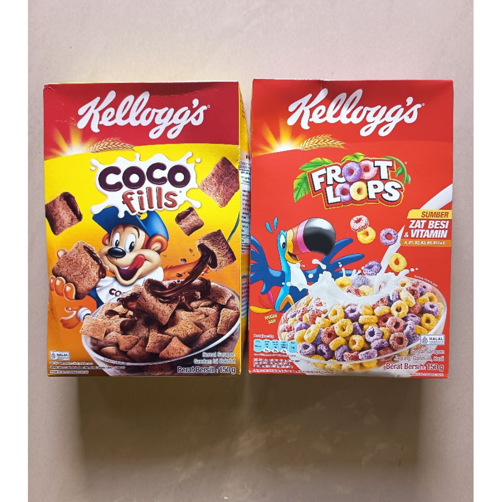 Kelloggs Froot Loops Coco Fills Kellogg's Choco Fills Sarapan Sereal Cemilan Gandum Isi Cokelat Inst