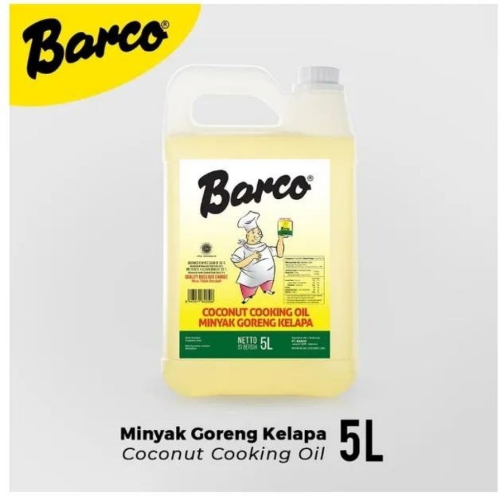 Minyak Goreng Kelapa Asli Barco 5 Liter  Jerigen / Minyak Goreng 5 L Jerigen / Barco Minyak Goreng K