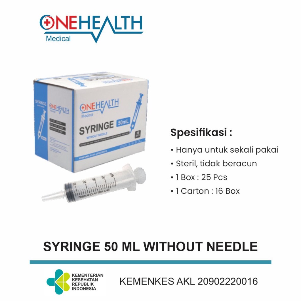 BOX SPUIT SYRINGE 50ML ONEHEALTH IRRIGATION/CATHETER TIP