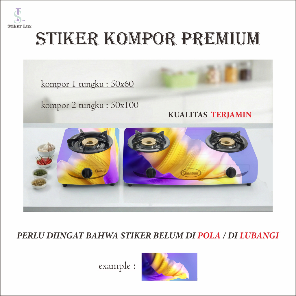 Stiker Kompor, Kompor Gas 2 Tungku dan Kompor 1 Tungku Motif Unik 5