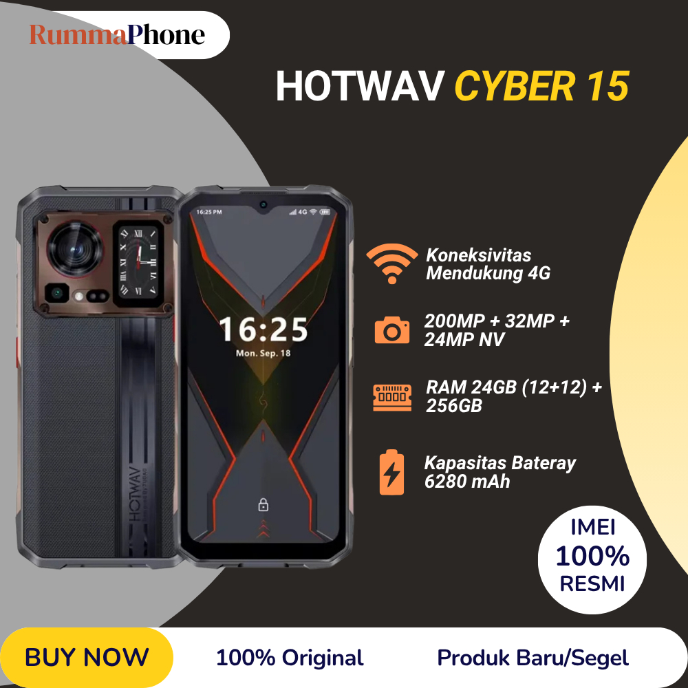 HOTWAV CYBER 15 Android 13 Rugged smartphone RAM 24GB ( 12 + 12 ) + ROM 256GB 6280mAh