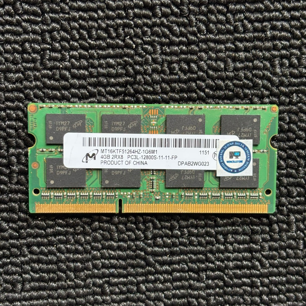 RAM LAPTOP MICRON 4GB 2RX8 PC3L-12800S/1600MHZ DDR3L