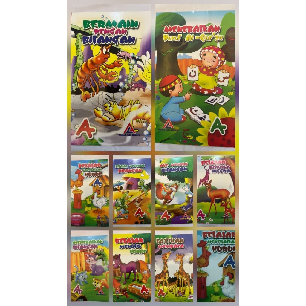 ( TK A ISI 10 )Buku TK Belajar Menebalkan Huruf Latihan Anak PAUD RA Playgroup Penerbit Ardian Jaya 