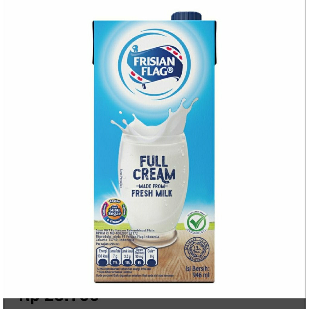 Frisian Flag Susu UHT Full cream Kotak 946 ml exp Jan 2027