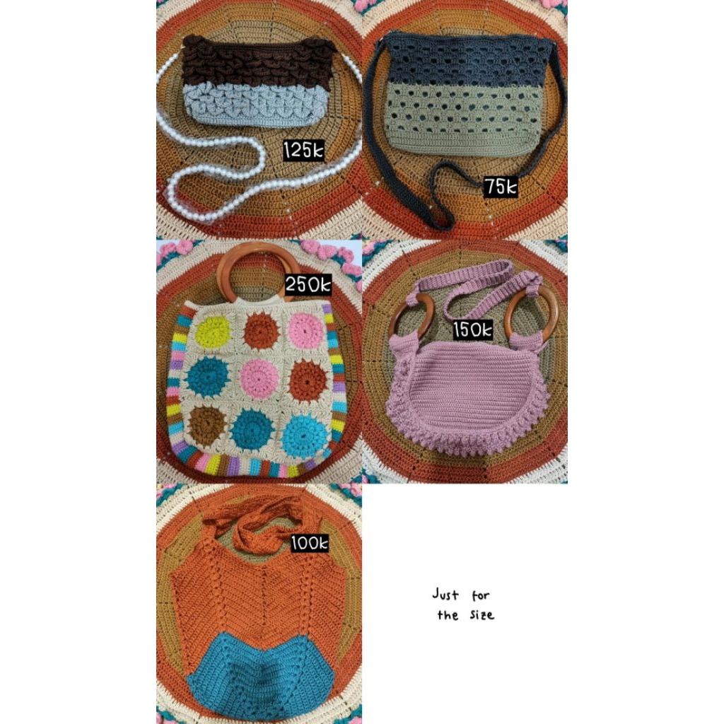 tas rajut handmade furing