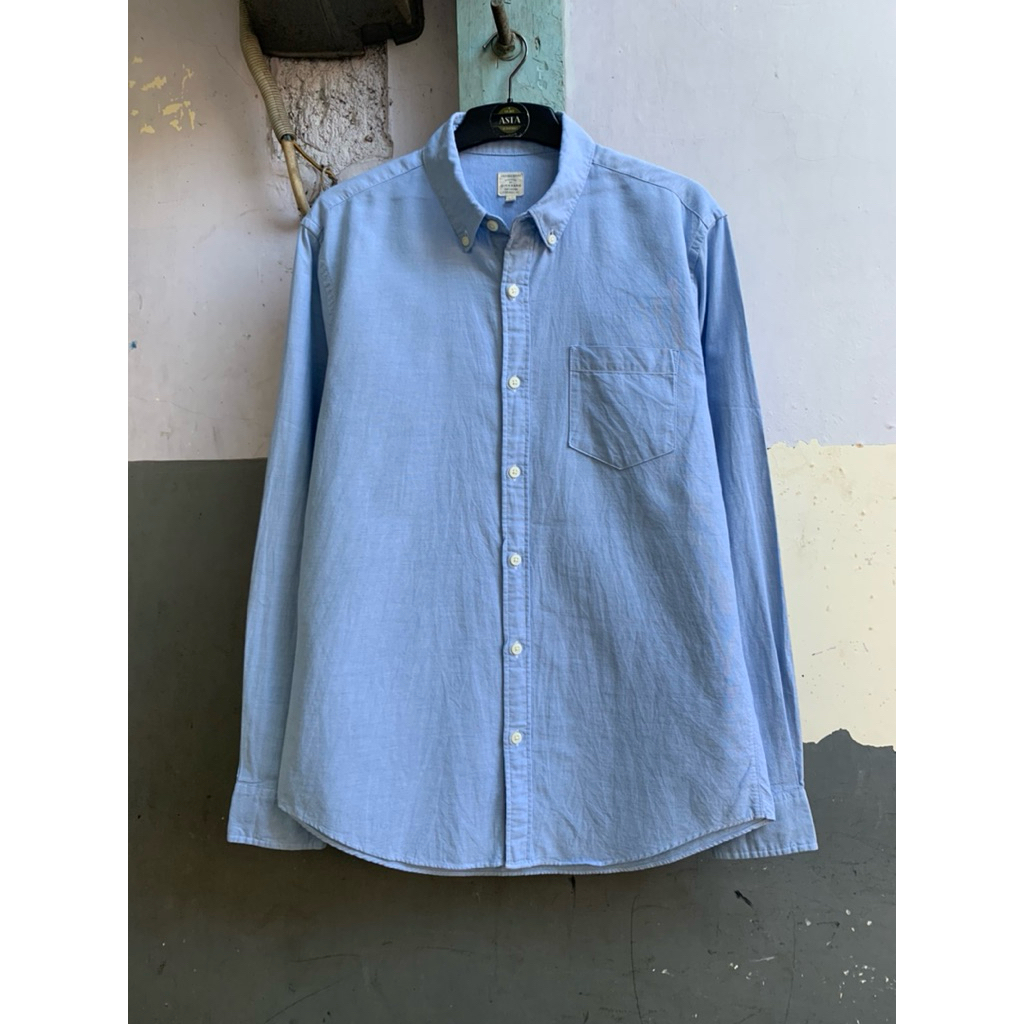 kemeja Giordano polos pria lengan panjang preloved