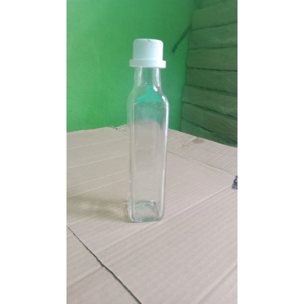 botol kaca bening 250ml/botol kotak