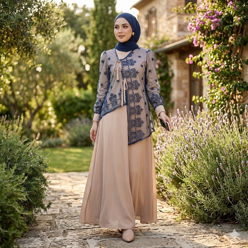 Aluna Dress Brukat Terbaru/Modern/Elegan/Mewah/Motif Brukat Random