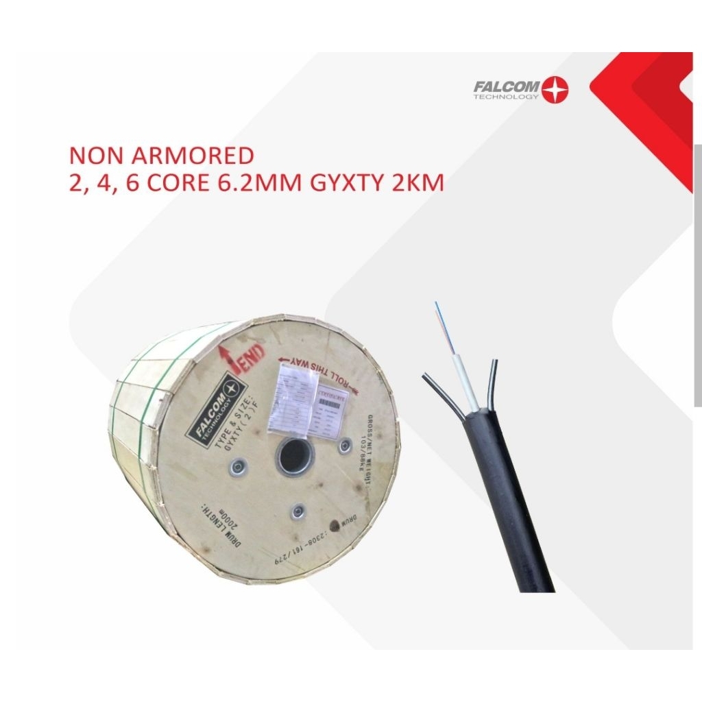 Kabel fiber optik 6 core GYXTY 6,2mm falcom