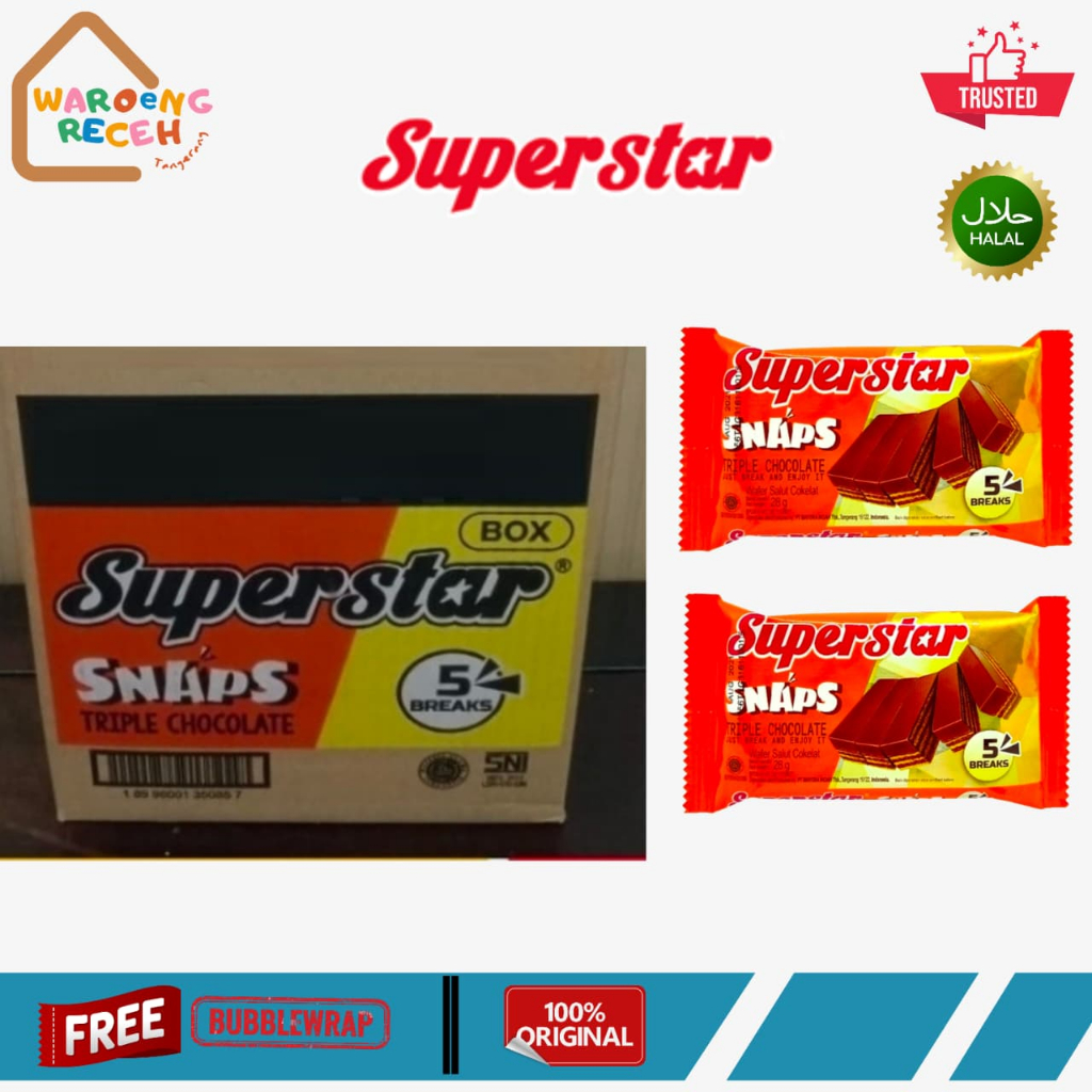 Superstar Snaps Wafer Triple Chocolate 28 Gr [1 DUS ISI 8 BOX]