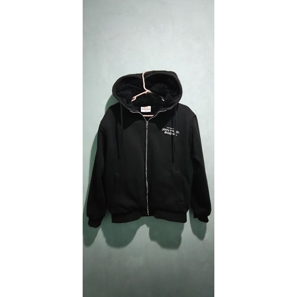 hoodie zipper sherpa dalam JMB Jeans Michel Basquiat
