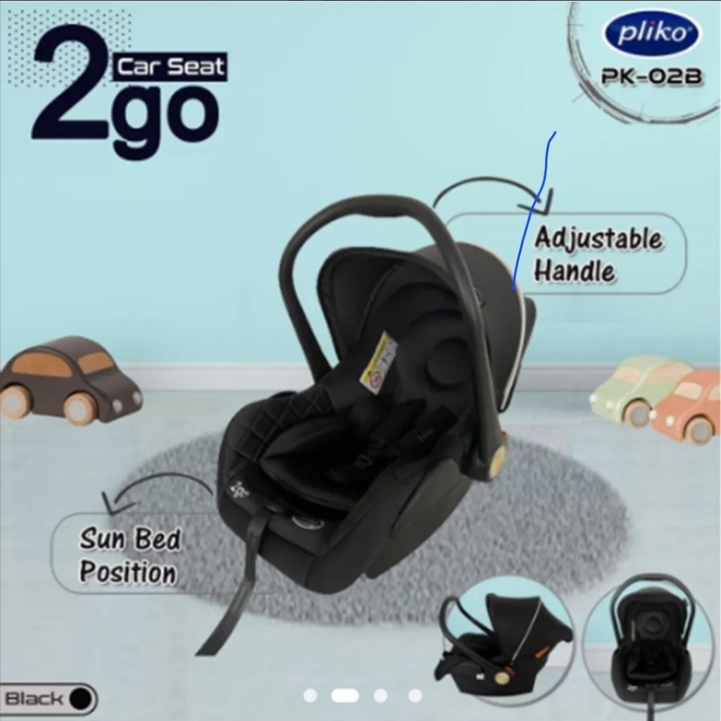 Carseat Pliko 2Go – Hitam (Preloved Like New)