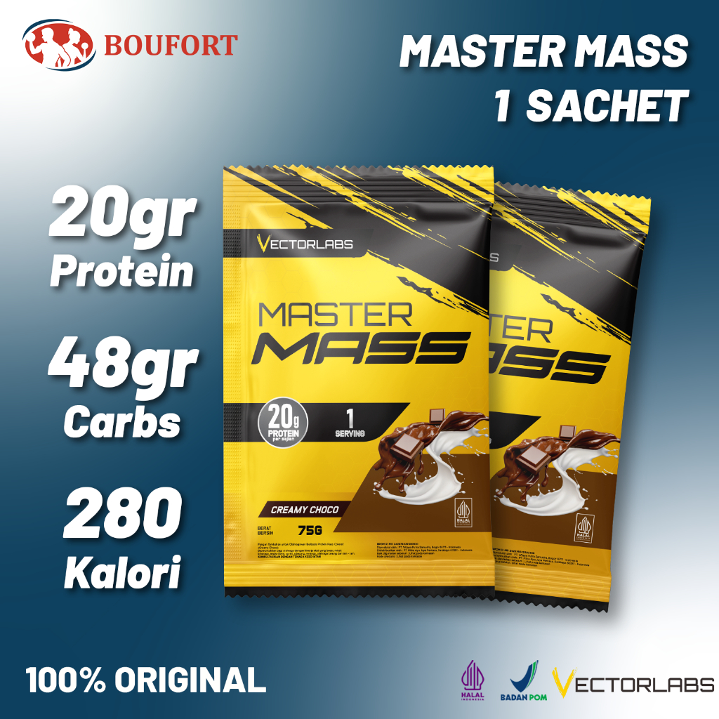 [NEW FORMULA] Master Mass Sachet Vectorlabs Susu Gainer Protein Tinggi Kalori Gym