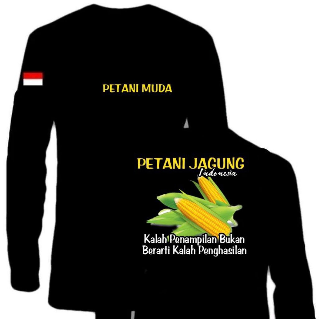 KAOS TSHIRT LENGAN PANJANG PETANI JAGUNG PETANI MUDA