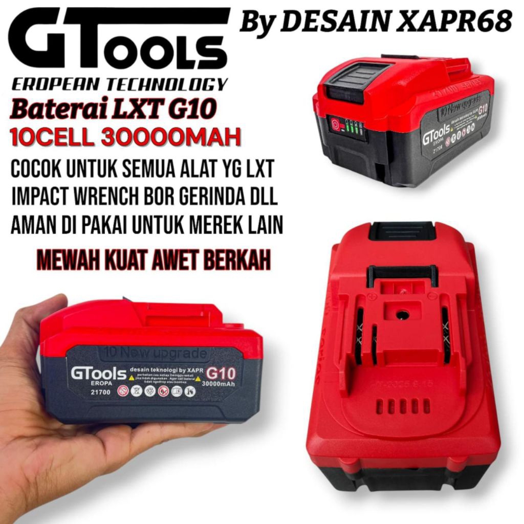 GTOOLS EUROFA G10 BATERAI LXT 21700 10CELL GARANSI RESMI, BATERAI G10 Gtools